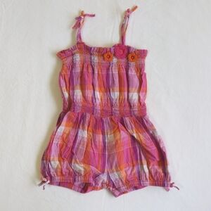 koala baby smocked plaid summer bubble romper playsuit 6-9 months baby girl